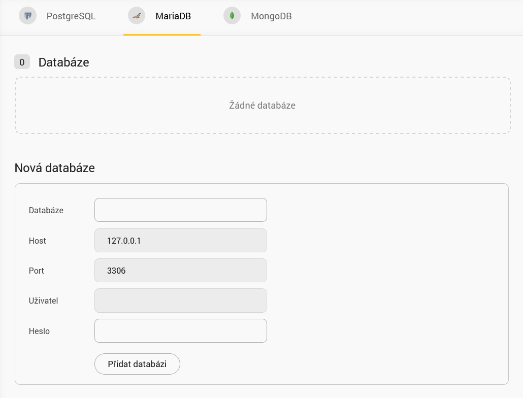 MariaDB management in the administration